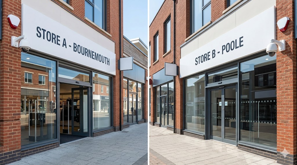 Two retail stores with standardised CCTV installations – Bournemouth and Poole